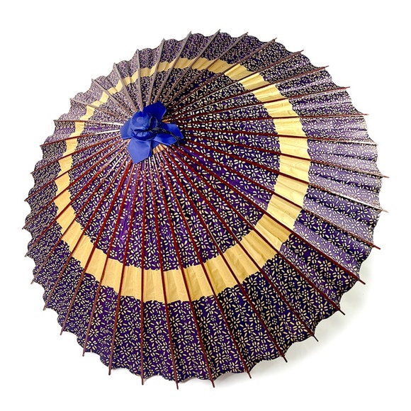 Vintage Japanese Wagasa Purple Paper Umbrella - Picture 2 of 6